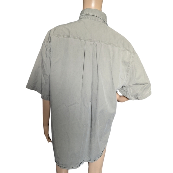 Carhartt Tan Cotton Canvas Short Sleeve Button Down Work Shirt Size M - Picture 5 of 8